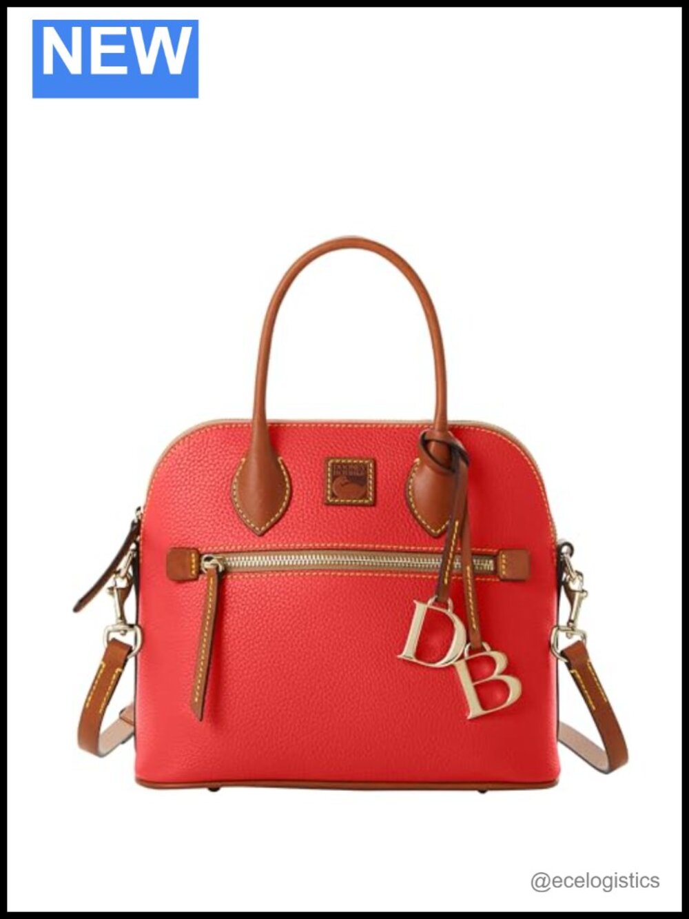 Dooney & Bourke Leather Domed Satchel Handbag Shoulder Strap